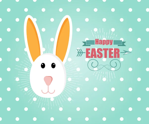 Feliz tarjeta de Pascua con conejito de Pascua — Vector de stock