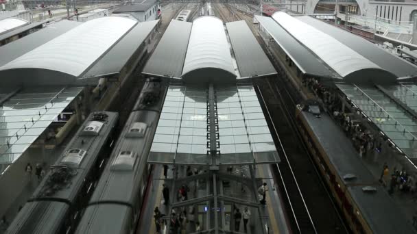 View over JR Osaka station — Stock Video