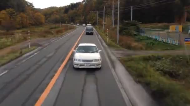 Timelapse highway driving many curve