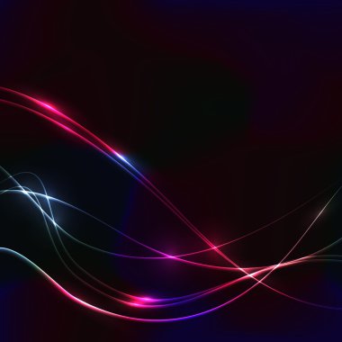 Renkli lazer neon dalgalar ile koyu arka plan