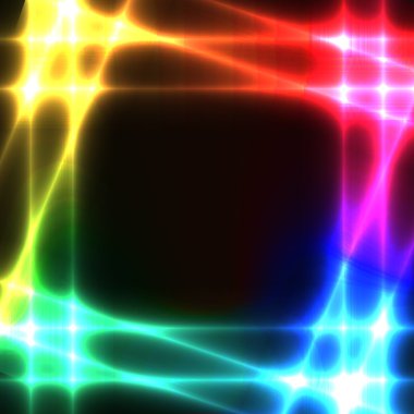 Gökkuşağı neon ızgara üzerinde koyu arka plan - şablon