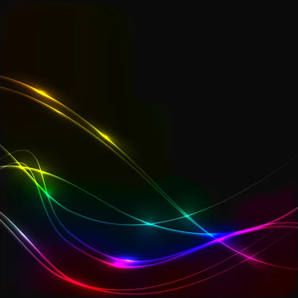 Темный фон с спектром лазерных неоновых волн — стоковый вектор