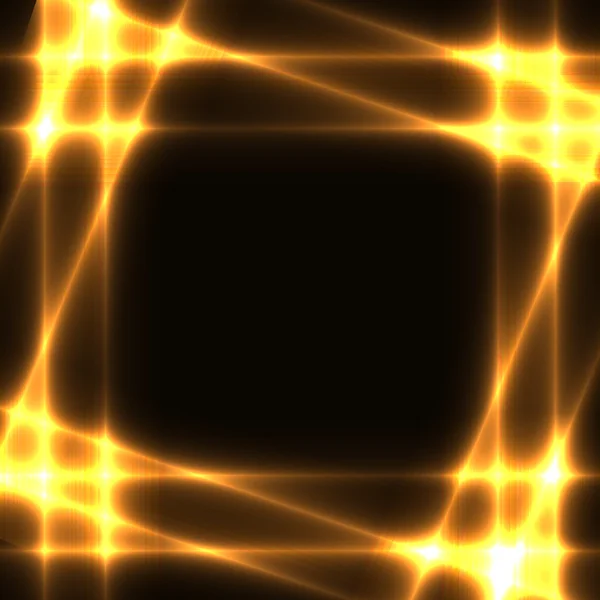 Golden neon grid on dark background - template — Stock Vector