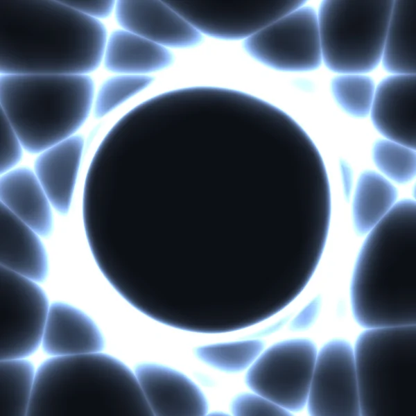 Silver mall med mörk cirkel och laser strålar — Stock vektor