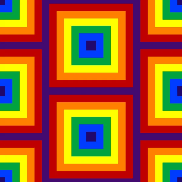 Psychedelisches Regenbogenmuster mit Quadraten — Stockvektor