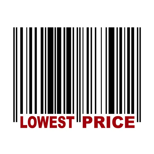 Kod kreskowy z najniższa cena etykieta — Wektor stockowy