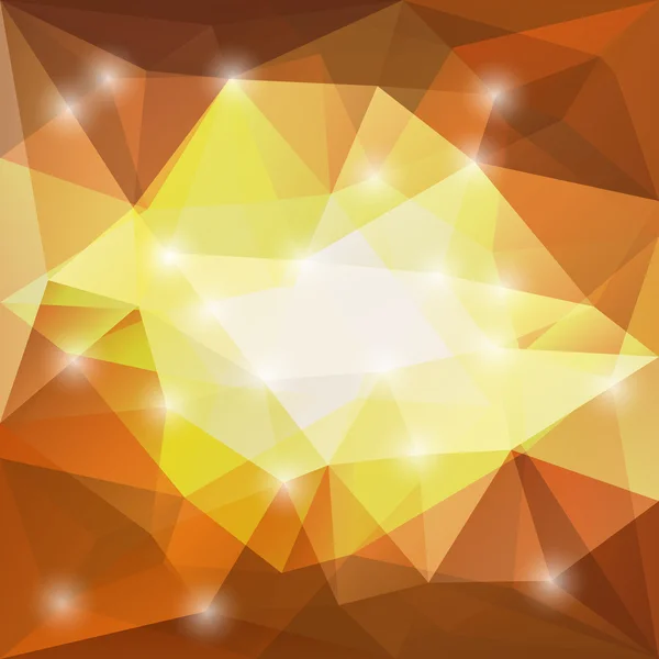 Brown and yellow triangle background with sparkle — Stock Vector