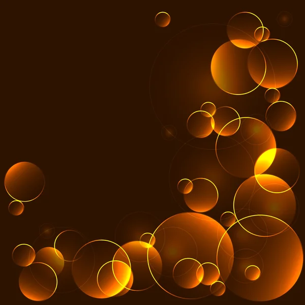 Zlatá šablona s bokeh kruhy — Stockový vektor