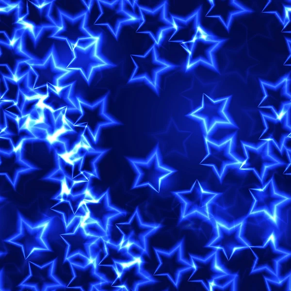 Niebieskie świecące gwiazdy Boże Narodzenie bezszwowe tło — Zdjęcie stockowe