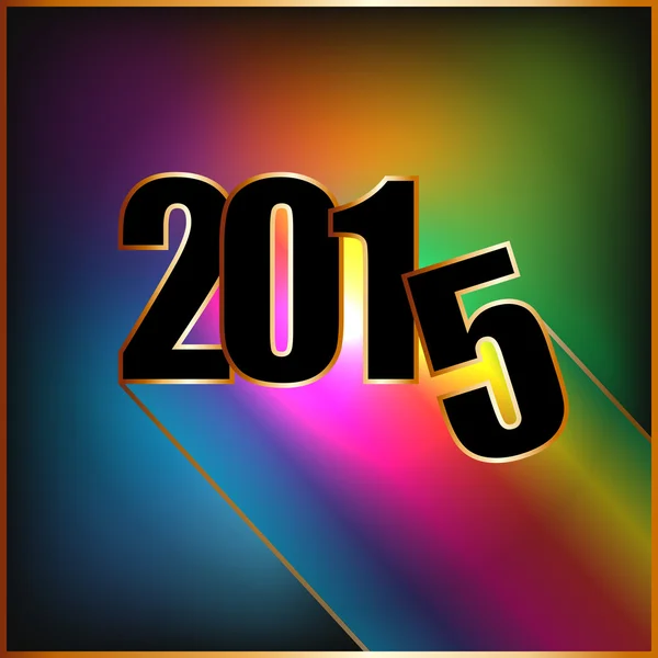 Happy New Year 2015 with rainbow — стоковый вектор