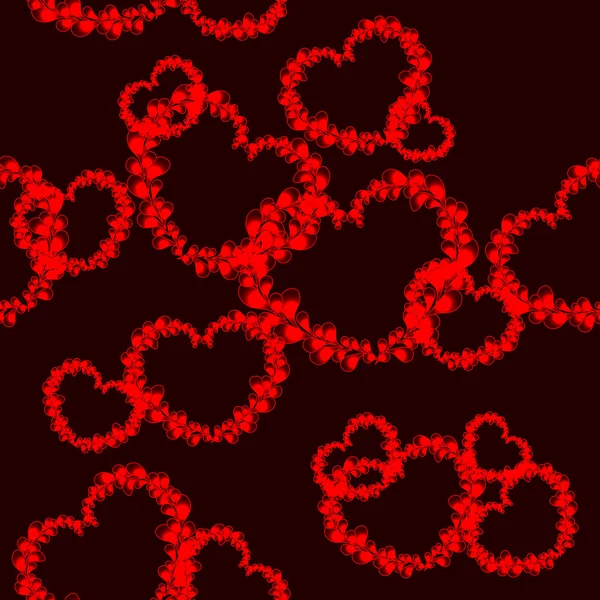 Червоні серця на безшовному фоні — стоковий вектор