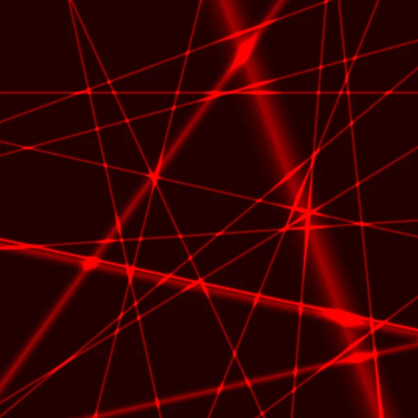 Fond avec faisceaux aléatoires laser rouge — Image vectorielle