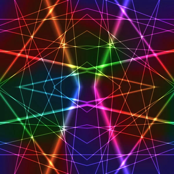 Néon arc-en-ciel coloré laser fond sans couture — Image vectorielle