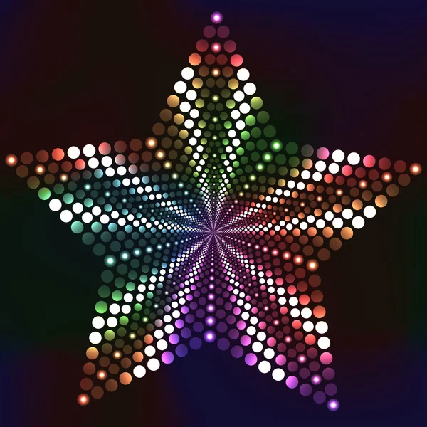 Estrela brilhante pontilhada com cores brilhantes —  Vetores de Stock