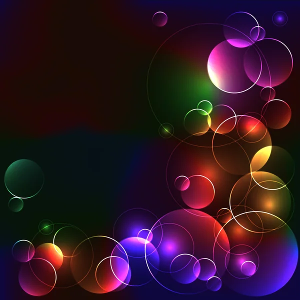 Modèle noir avec des cercles de couleurs vives — Image vectorielle