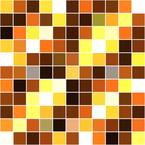 Amarillo-blanco-marrón mosaico cuadrado sin costura de fondo — Vector de stock