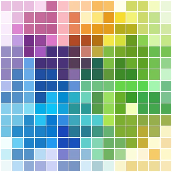 Mosaïque carrée colorée aux bords blancs (fond ou motif) ) — Image vectorielle