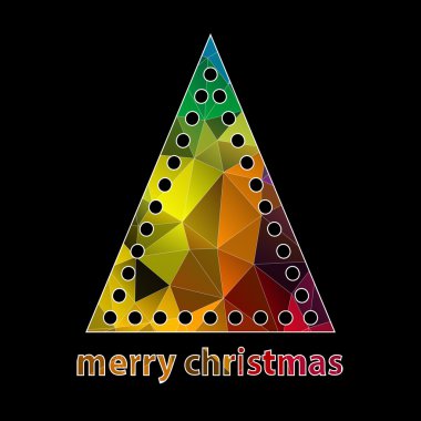 Renkli üçgen Noel ağacı silüeti