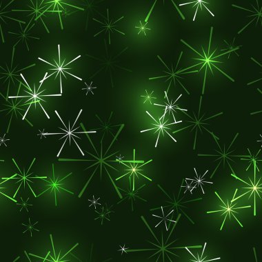 green dark seamless background with shining stars clipart