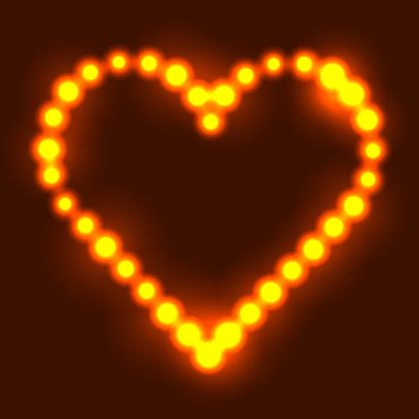 Corazón original hecho de puntos de fuego / perlas / bombillas — Archivo Imágenes Vectoriales
