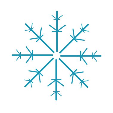 Bir mavi soğuk kar tanesi, düğün kartı için kağıt kar tanesi, kışın düşen donmuş su.