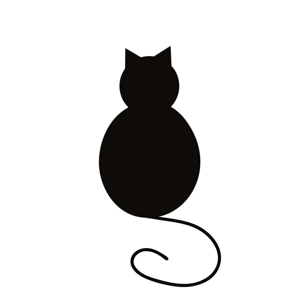 Izole kedi silueti, logo, baskı, dekoratif çıkartma — Stok fotoğraf