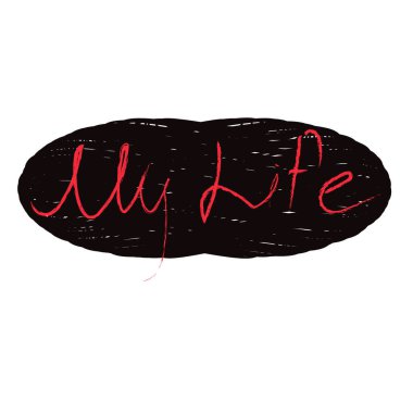 siyah arkaplan benim hayat yazım, el yazısı metin, logo için el yazısı, simge, afiş