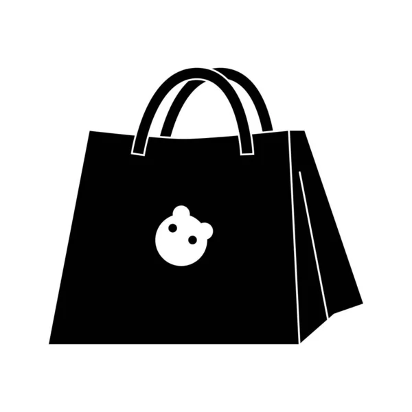 Enkla kvinnor shopping väska, förpackning för mat och saker, väska ikon — Stockfoto