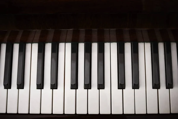 Classical Piano Keyboard Black White Keys Aerial Perspective Note Scale — Stock Photo, Image