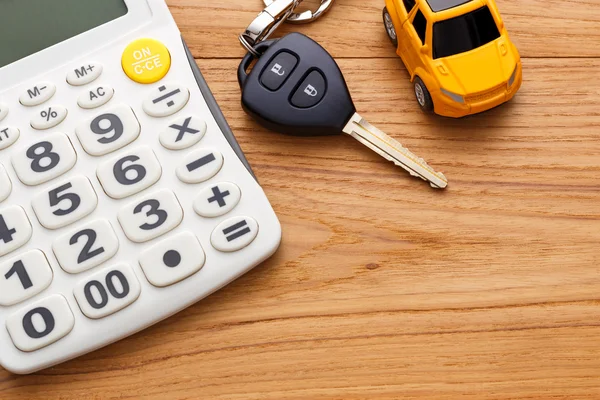 Car key with calculator — Stock Photo, Image