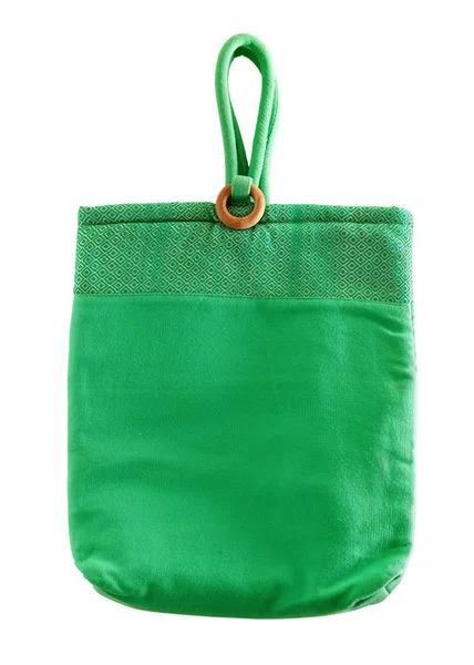 绿色织物袋 — 图库照片