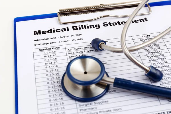 Healthcare cost concept with medical bill — Stock Photo, Image