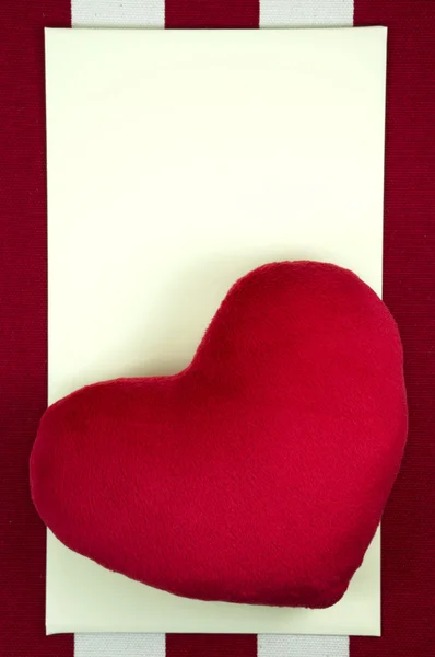 Valentines day background with heart and card — Stock Photo, Image