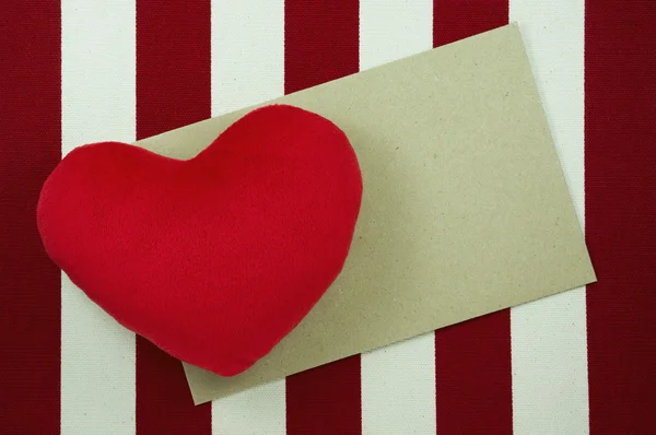 Valentines day background with heart and craft paper — Stock Photo, Image