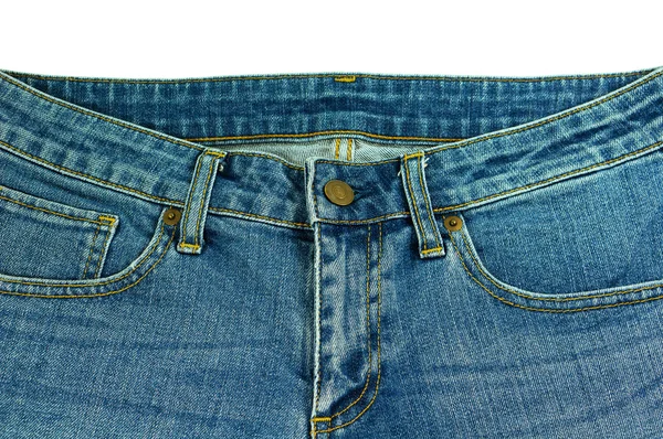 Beyaz izole denim jeans — Stok fotoğraf