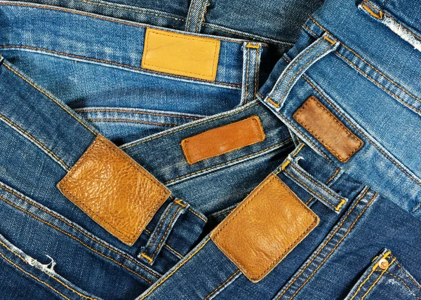 Jeans etiket doku ve arka plan ile — Stok fotoğraf