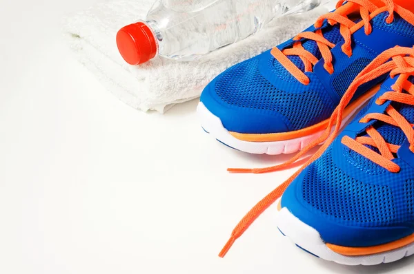 Fitness accessories with sport shoes — Stock Photo, Image
