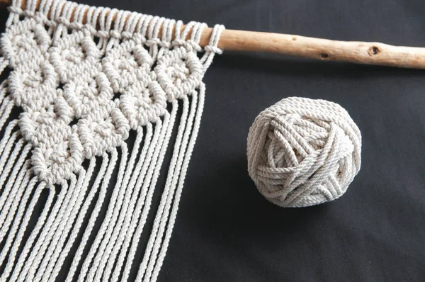 Decoratieve Handgemaakte Stijlvolle Katoen Macrame Decoratie Hobby Interieur Voor Opknoping — Stockfoto