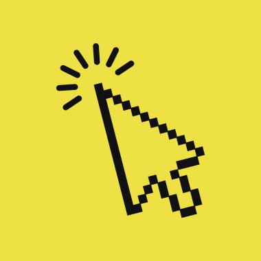 Fare imleç simgesi. Piksel simgesi. Vektör illüstrasyonu.