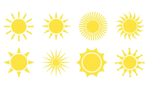 Sonnenuntergang. Star-Logo-Symbol. Für Sommer, Natur, Himmel, Sommer. Sonnensilhouette. Isolierte Vektorillustration. — Stockvektor