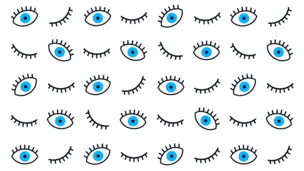 Анимация иконы глаза на белом фоне. 4k видео — стоковое видео