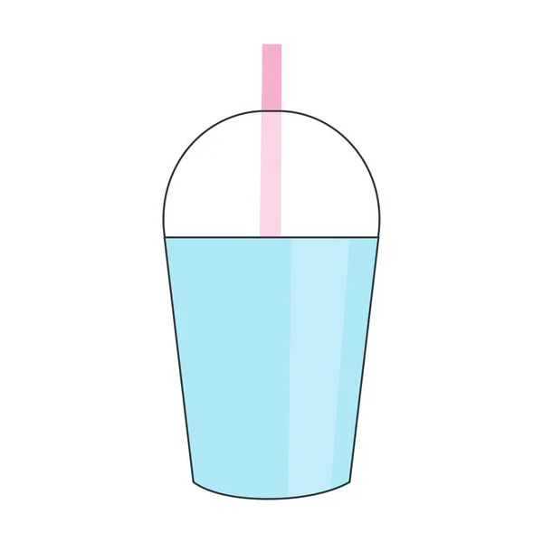 カクテルプラスチックガラスのアイコン。白い背景に隔離されたウェブデザインのためのカクテルプラスチックガラスベクトルアイコンの漫画 — ストックベクタ