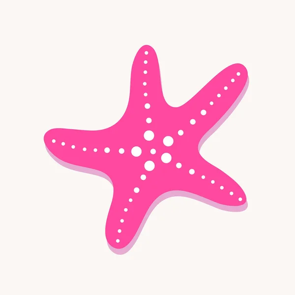 Estrella de mar rosa en estilo plano. Icono estrella de mar. Estrella marina. Ilustración vectorial aislada sobre fondo blanco — Vector de stock