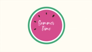 Yaz zamanı karpuzlu animasyon harfi. 4k video.