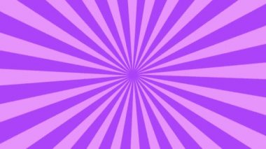 Mor güneş patlaması radyal arka plan animasyonu. Renkli Pop Motion videosu. 4K