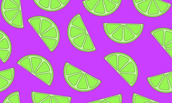 WebSeamless lime slice pattern illustration. Summer background. — Stock Vector