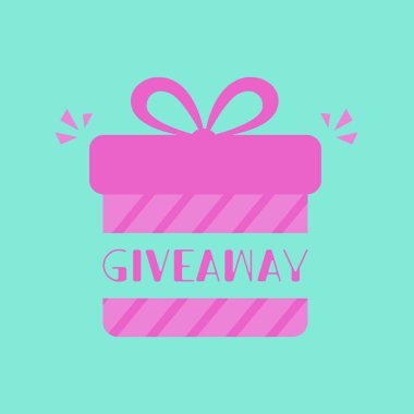 Sosyal medya paylaşımı ya da web sitesi afişi için poster tasarımı. Modern tipografi biçimi ile hediye kutusu vektör illüstrasyonu.