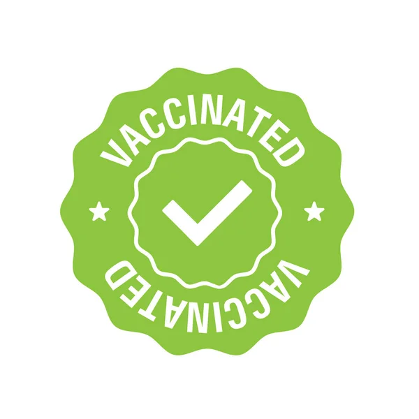 Covid-19 vaccinated guarantee icon signage. Vector illustration. — Stock Vector