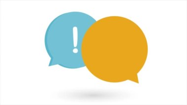 Beyaz zemin üzerinde Soru ve Ünlem simgesi olan konuşma baloncukları izole edildi. 4K