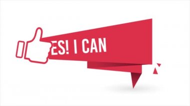 Banner Evet Başparmaklarımla yapabilirim. Olumlu düşün. Yetenek kavramı, motivasyon, olasılık, sebat. 4K
